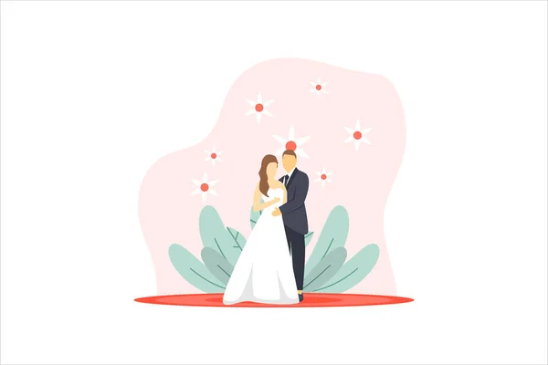 Весілля Плоский Дизайн Ілюстрація — стоковий вектор