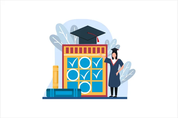 stock vector Graduation Flat Design Illustration