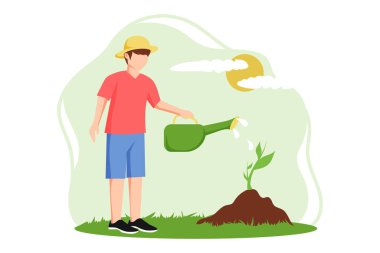 Dünya Günü Düz Tasarım Çizimi
