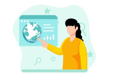 Dünya Günü Düz Tasarım Çizimi