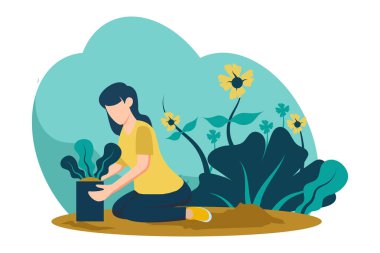 Dünya Günü Düz Tasarım Çizimi