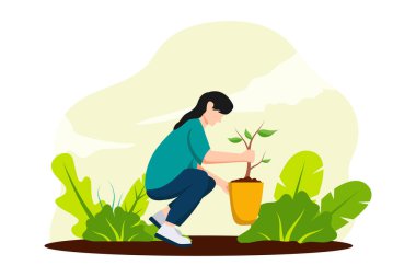 Dünya Günü Düz Tasarım Çizimi