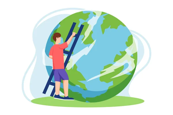 Earth Day Flache Design Illustration — Stockvektor
