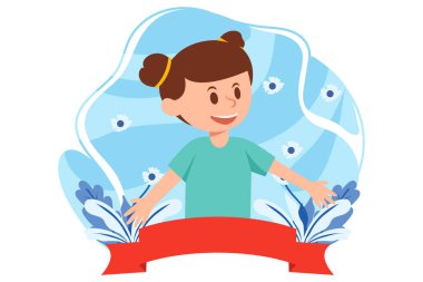 Çocuk Günü Düz Tasarım Çizimi