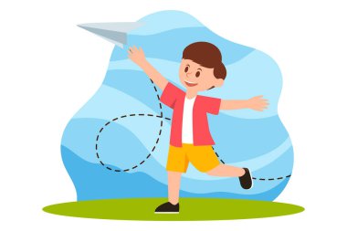 Çocuk Günü Düz Tasarım Çizimi