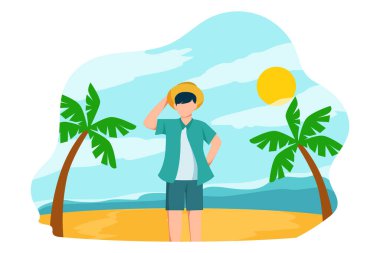 Haftasonu Etkinliği Düz Tasarım Çizimi