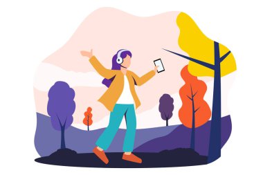 Haftasonu Etkinliği Düz Tasarım Çizimi