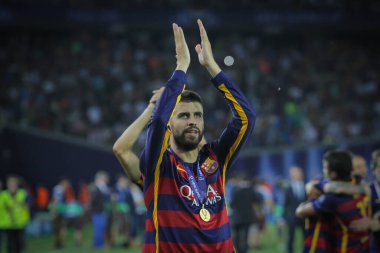 La Liga kulübü Barcelona Gerard Pique 'de forma giyen İspanyol profesyonel futbolcu.