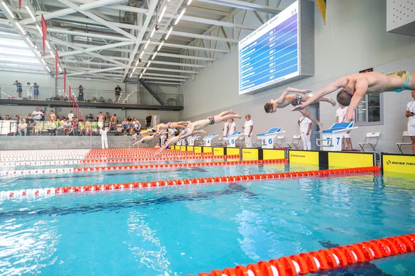 Poltava Ukraine June 2023 Swimmer Swims Pool Junior Swimming Championship — Stock Photo, Image