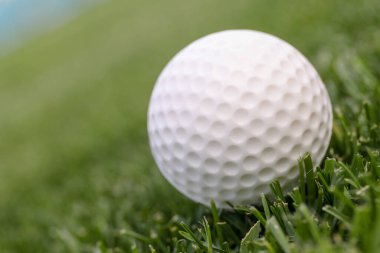 Yeşil çimlerde golf oynamak için oyun topu