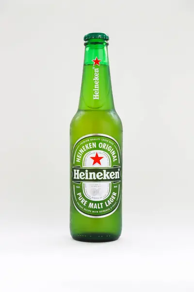 Frossen Glasflaske Heineken - Stock-foto