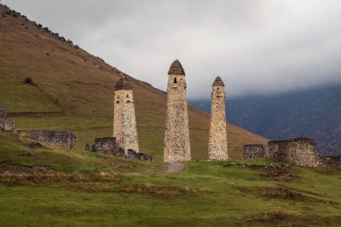 Erzi watchtower complex. Dzheyrakh gorge, Ingushetia.