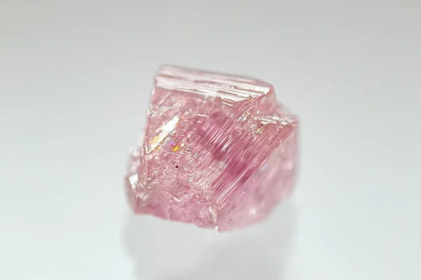 Κοντινό Πλάνο Σπάνιο Χρώμα Ακατέργαστο Ροζ Διαμάντι Κρύσταλλο Royalty Free Εικόνες Αρχείου