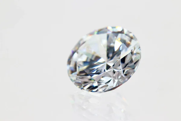 Simulante Diamante Circonio Cúbico Corte Redondo Primer Plano Sobre Fondo Fotos De Stock Sin Royalties Gratis