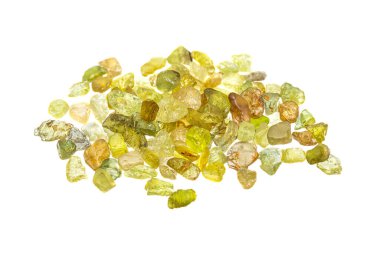 Natural rough Chrysoberyl gemstone on white background clipart