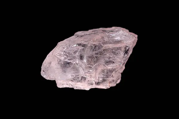 stock image Closeup natural rough Morganite (rose beryl) gemstone on dark background. 