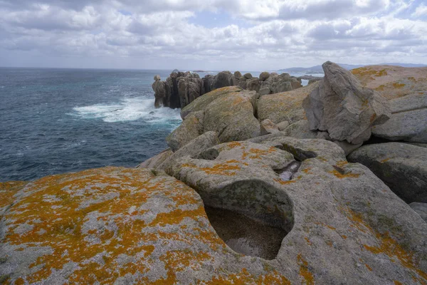 Stânci Granit Din Punta Moras Coasta Xove Din Lugo Galicia — Fotografie, imagine de stoc