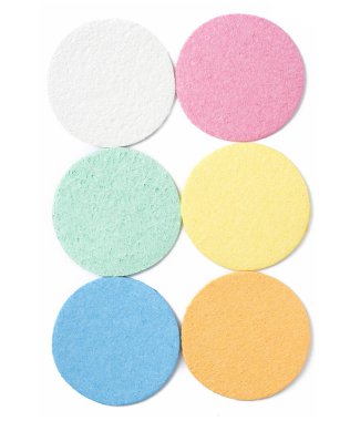 esponja de celulosa comprimida de diferentes colores 