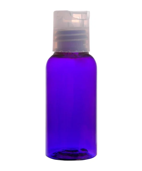 Botella Plastico Azul Cobalto Con Tapa — Stockfoto