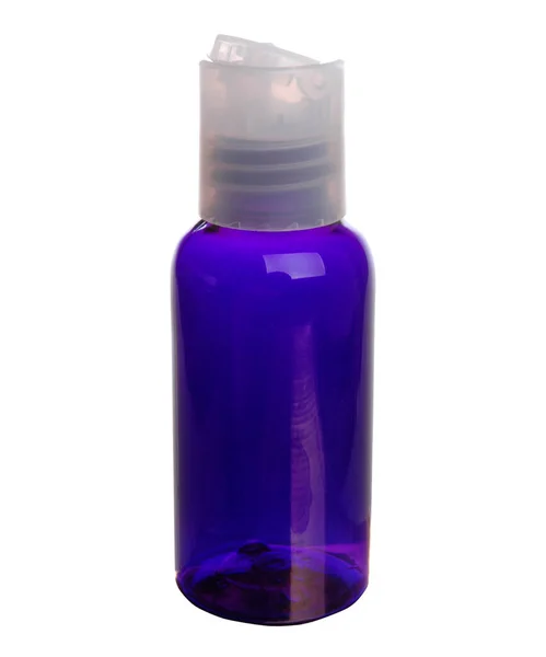 Botella Plastico Azul Cobalto Con Tapa — Stockfoto