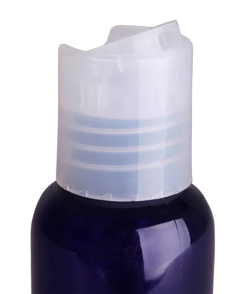 Botella Plastico Azul Cobalto Con Tapa — Foto Stock