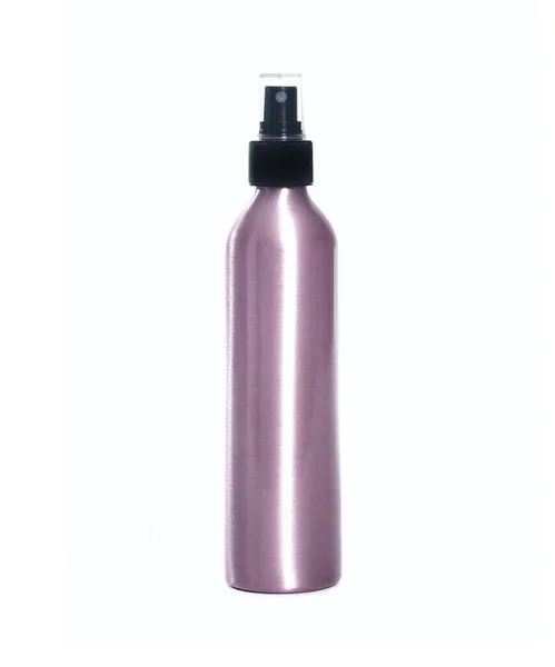 Botella Atomizador Aluminio Rosa Tapa Negra 180 — Fotografia de Stock
