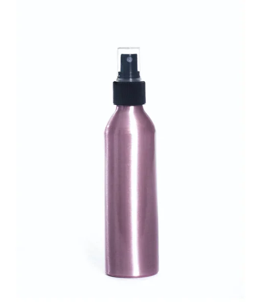 Botella Atomizador Aluminio Rosa Tapa Negra 180 — Fotografia de Stock