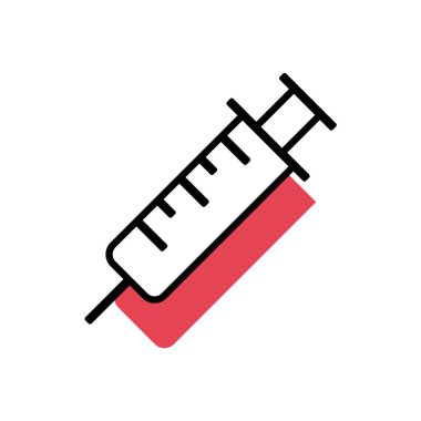 Beyaz Arkaplanda Web Tasarımı için Vektör Tıbbi Şırınga Simgesi Aşı.