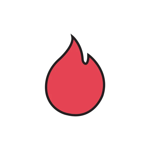 Beyaz Arkaplanda Web Tasarımı için Felçli Vektör Kırmızı Ateş Simgesi. Basit Doldurulmuş Ateş İşareti.