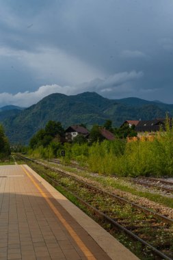 SLOVENIA, Vintgar - Slovenya 'nın doğal bir harikası olan güzel Vintgar Geçidi' nin manzarası, birçok şelale ve akıntıyla.