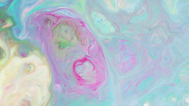 Pastel renkler soyut arkaplan. Sıvı bir yüzeyde çok renkli lekeler. Psikedelik desen