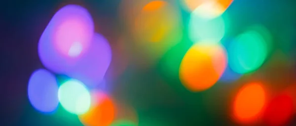 Bokeh Background Multicolored Christmas New Year Lights Soft Focus — Stock Photo, Image
