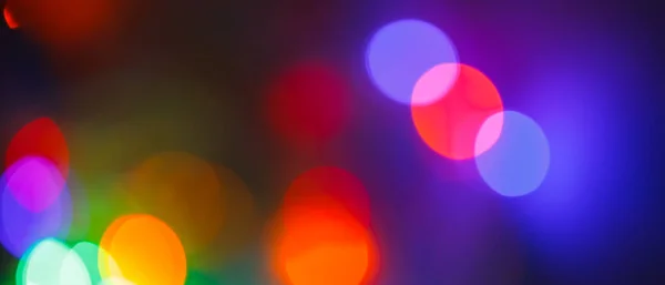Bokeh Background Multicolored Christmas New Year Lights Soft Focus — Stock Photo, Image