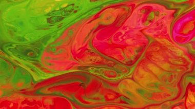 Renkli mürekkep hareketleri. Akışkan sanat çizim videosu, renkli dalgalı soyut akrilik doku