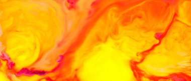 Fluid Art. Liquid red orange colors paint background. Colorful abstract watercolor texture. Liquid art concept
