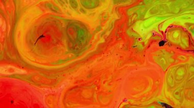 Portakal renkli sıvı arkaplan hareketi. Sıvı Sanat tekniği ile soyut kaotik renk hareketleri