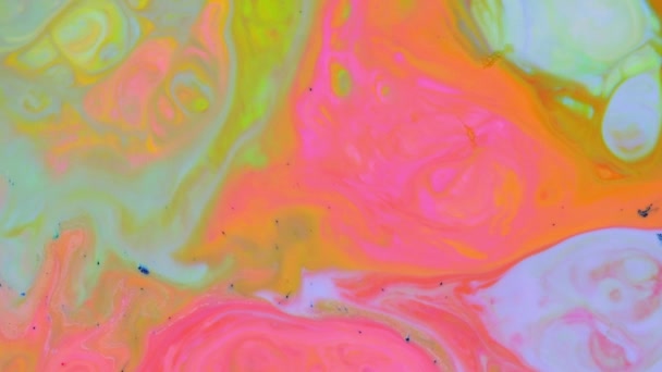 Fluide Art Peinture Liquide Mélangeant Vidéo Avec Éclaboussure Tourbillon Mouvement — Video