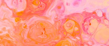 Soyut renkli arkaplan. Pembe ve turuncu renklerle akışkan sanat arka planı