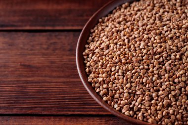 Organik Karabuğday Tabakta Groats, Sağlıklı Yeme İçin Glütensiz Superfood, Kopyala Boşluk