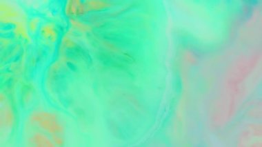 Yeşil, Sarı ve Pembe Tonları Renkli Sıvıların Karmaşık Hareketleriyle Soyut Akışkan Sanat Arkaplanı