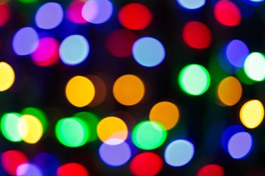 Odaklanamayan Soyut Arkaplanda Çok Renkli Bokeh Çemberleri, Canlı Neşeli Işıklar