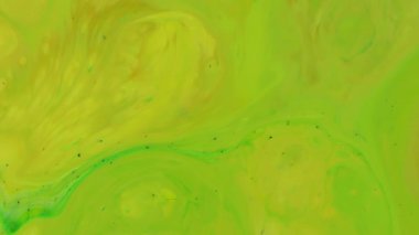 Yeşil ve Sarı Boya Makro Akışkan Sanat Hareketi Çekimi, Soyut Sıvı Arkaplan