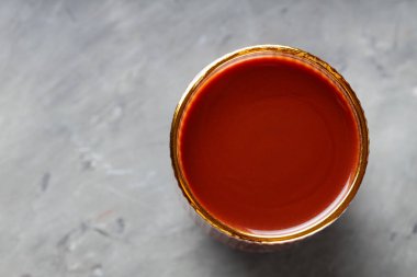 Beton Yüzeyde Kakao İçeceği, Sıcak Çikolata İçeceği Konsepti, Üst Görünüm, Kopyalama Boşluğu