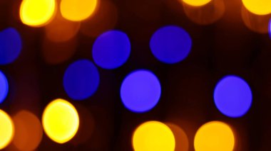 Etkileyici Mavi ve Sarı Bokeh Çemberleri Odaklanmamış Soyut Arkaplan, Neşeli Ilık