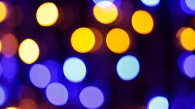 Etkileyici Mavi ve Sarı Bokeh Çemberleri Odaklanmamış Soyut Arkaplan, Neşeli Ilık