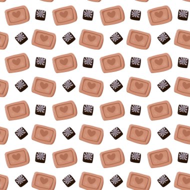 Kurabiyeler ve şekerler pürüzsüz desen.