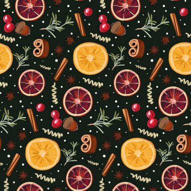 Sıcak şarap için baharatlı Noel deseni