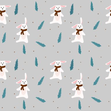 Tavşan pürüzsüz desen. Noel ve Yeni Yıl geçmişi.