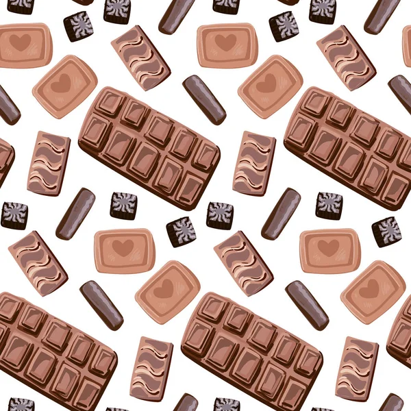 Sušenky Bonbóny Čokoládový Vzor — Stockový vektor