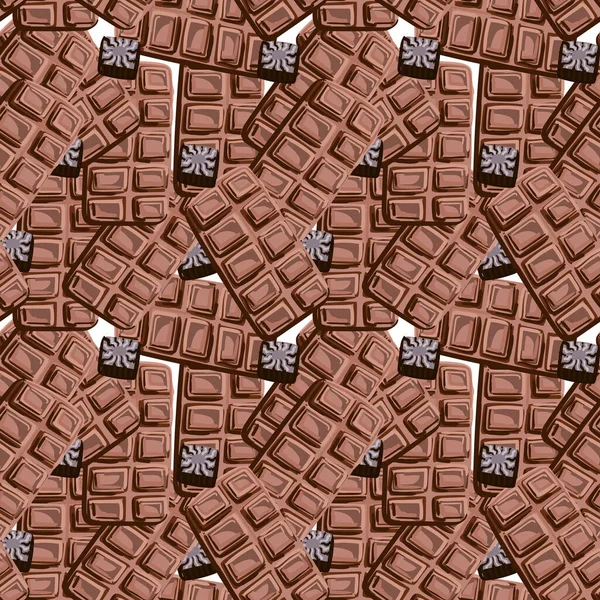 Padrão Sem Costura Doces Chocolate — Vetor de Stock